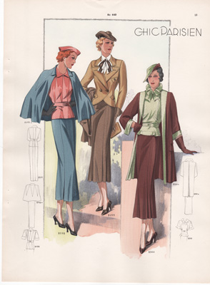 chic parisien fashion illustration 1934